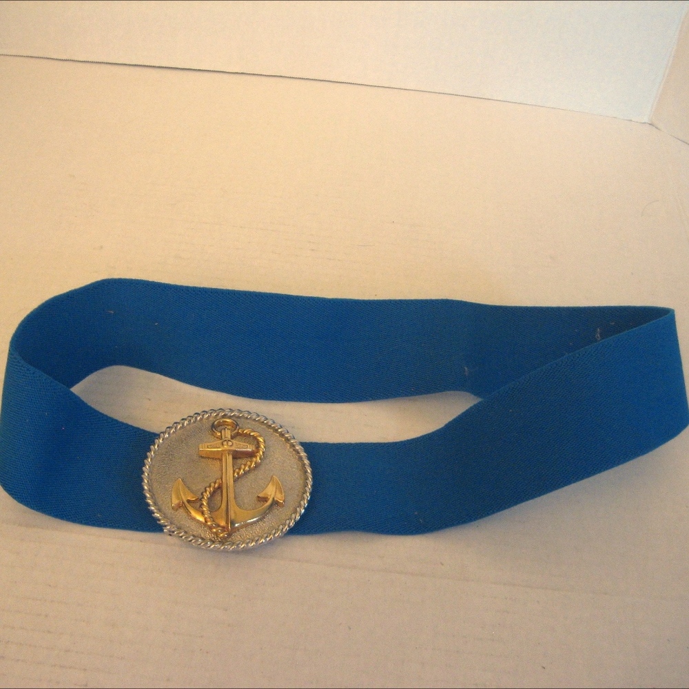 Vintage Accessocraft Women's Anchor Blue Belt Sz L